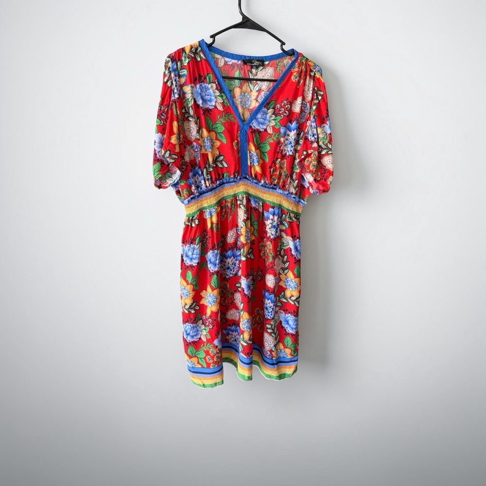 Suzanne Betro Red Floral Midi Dress - Picture 3 of 5